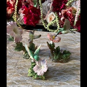 Three pieces porcelain hummingbirds, $75 but asking $20 or best offer.